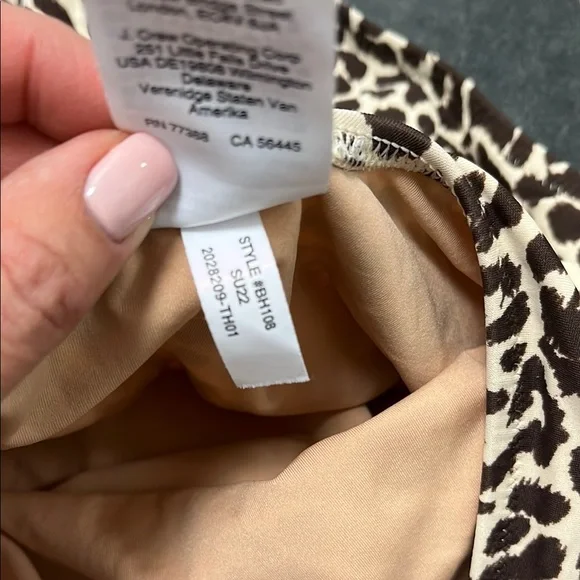 J. Crew crewcuts brown and tan Leopard Print One Piece Swimsuit size 8